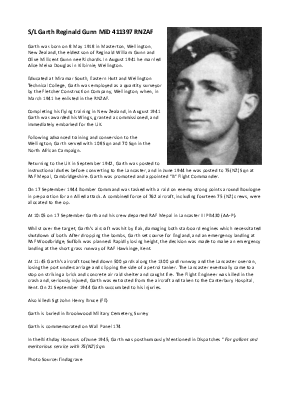 A preview of a PDF biography for Gunn, Garth Reginald